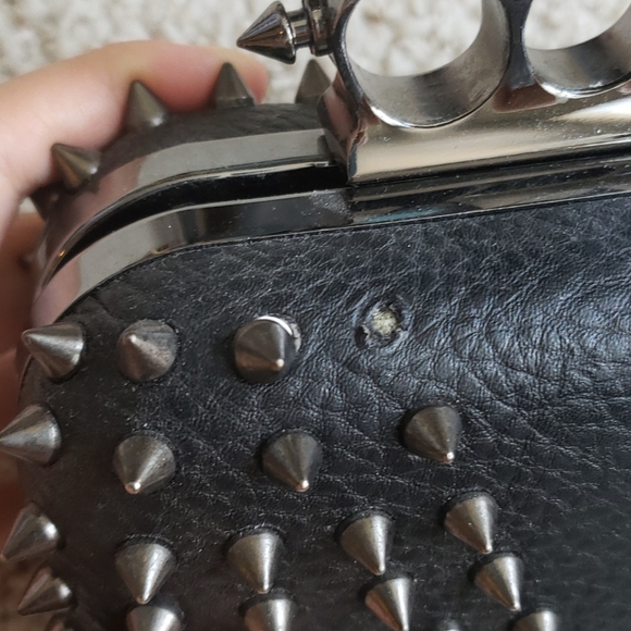 Black spikey clutch purse/bag - Picture 4 of 6